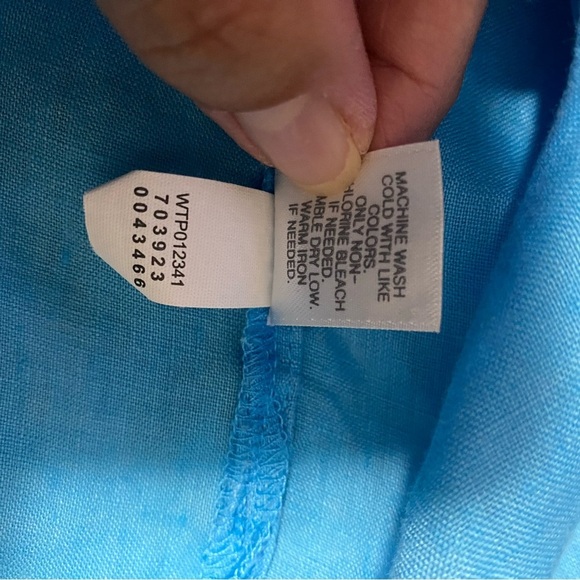 J Jill Love Linen 100% Linen Blue Long Sleeve Button Front XL Shirt Top. - Picture 5 of 8